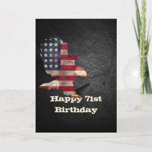 Flag and Bald Eagle for 71st Birthday Card
