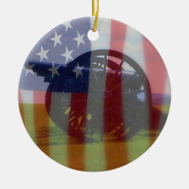 Flag and Cannon Ornament (Front)