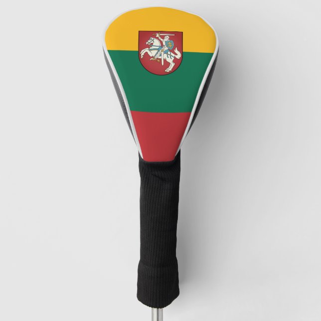 Flag and coat of arms of Lithuania Golf Head Cover (Front)
