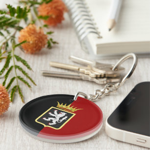 Flag and Coat of arms of Valle d'Aosta Keychain