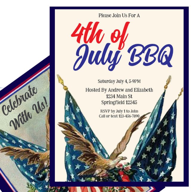 Flag and Eagle 4th of July BBQ Party Invitation (Creator Uploaded)