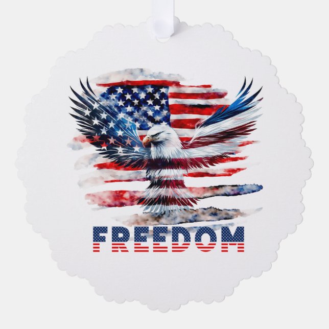 Flag and eagle of the United States.Freedom. Ornament Card (Front)
