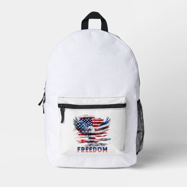 Flag and eagle of the United States.Freedom. Printed Backpack (Front)
