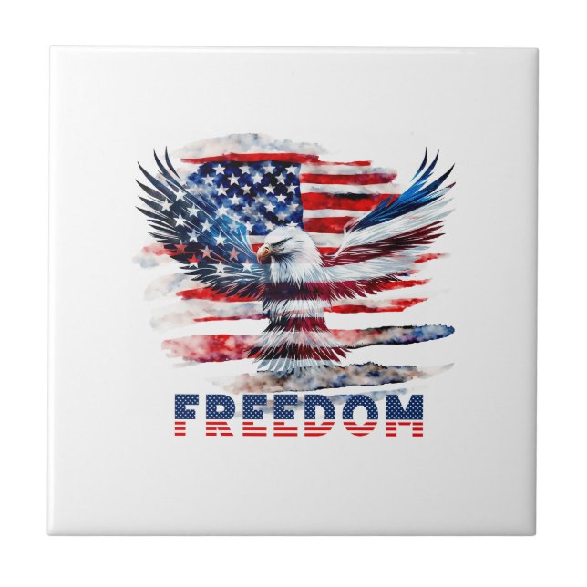Flag and eagle of the United States.Freedom. Tile (Front)