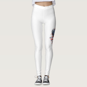 Flag and eagle of the United States. Independence Leggings