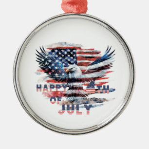 Flag and eagle of the United States. Independence Metal Ornament