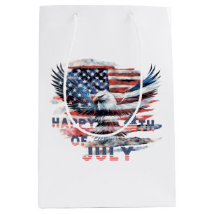Flag and eagle of the United States. July 4th. In  Medium Gift Bag
