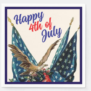 Flag and Eagle Patriotic 4th of July Cookout Party Napkin