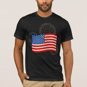 Flag and Fireworks T-Shirt
