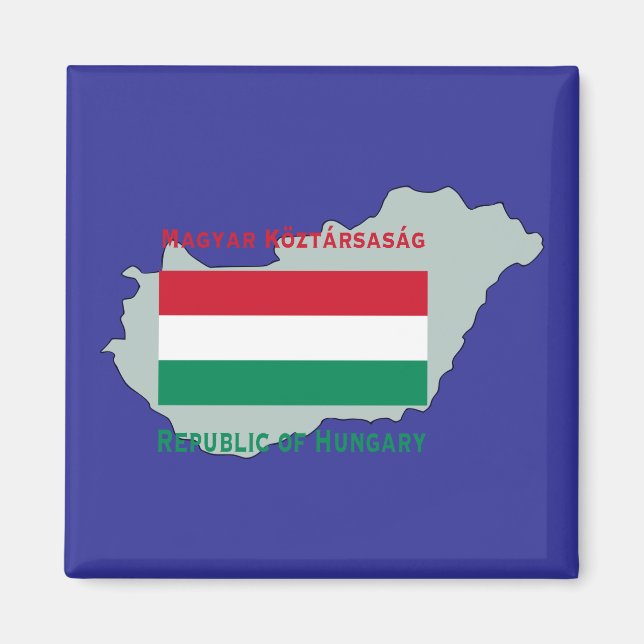 Flag and Map Hungary Magnet (Front)