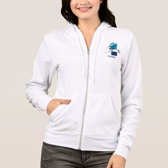 Flag and Map of Alaska Hoodie