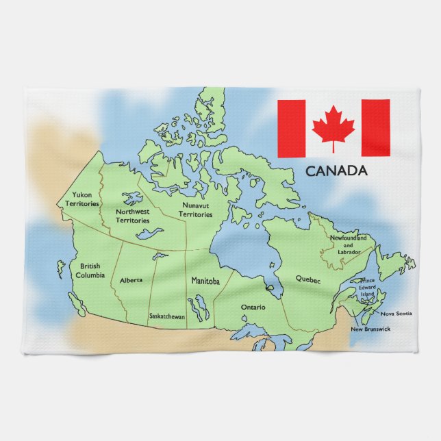 Flag and Map of Canada Kitchen Towel (Horizontal)