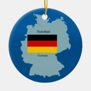 Flag and Map of Germany Ceramic Ornament