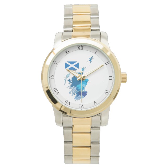 Flag and Map of Scotland Watch (Front)
