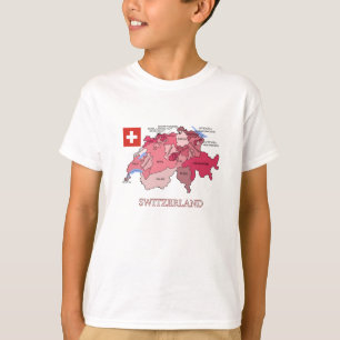 Flag and Map of Switzerland T-Shirt