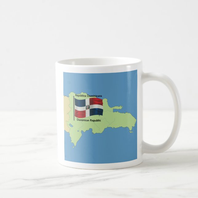 Flag and Map of the Dominican Republic Coffee Mug (Right)