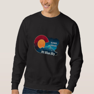 Flag And Mountain Styled Mt Blue Sky Colorado Sweatshirt
