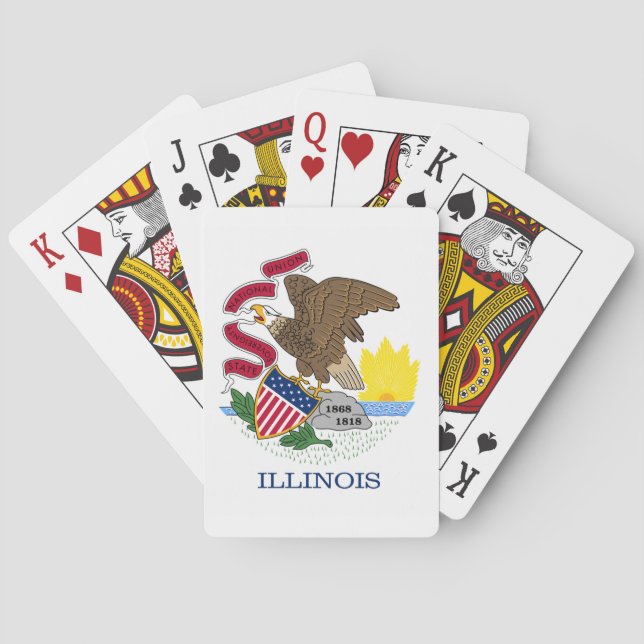 Flag and Seal of Illinois Playing Cards (Back)