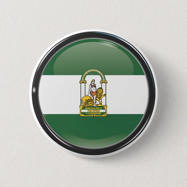 Flag and shield of Andalusia 2 Inch Round Button (Front)