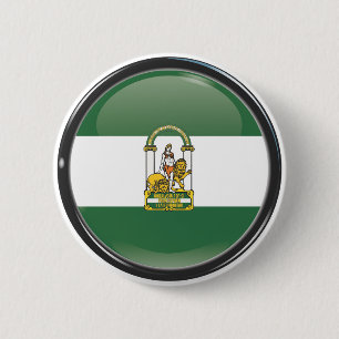 Flag and shield of Andalusia 2 Inch Round Button