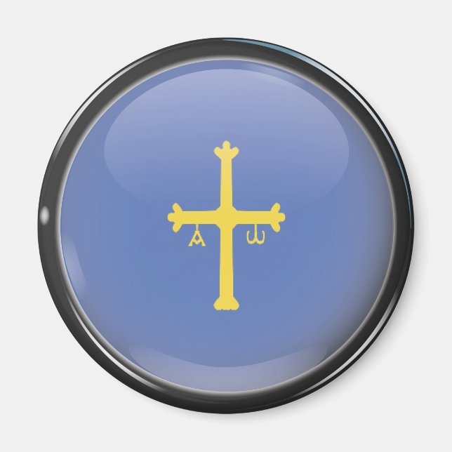 Flag and shield of Asturias Magnet (Front)