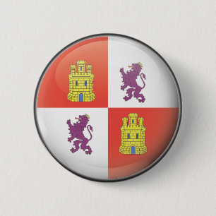Flag and shield of Castilla and Leon 2 Inch Round Button