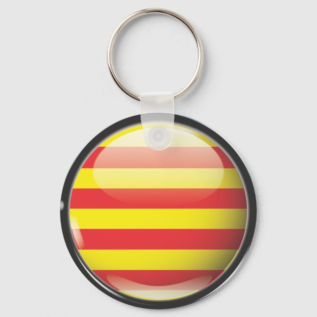 Flag and shield of Catalonia Keychain (Front)