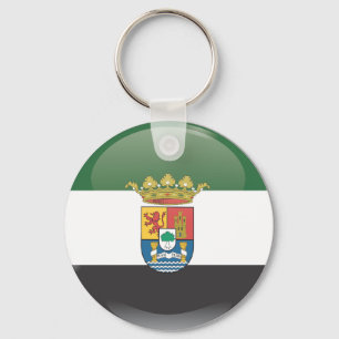 Flag and shield of Extremadura Keychain