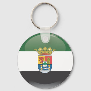 Flag and shield of Extremadura Keychain