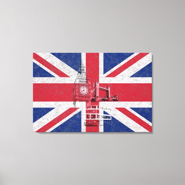 Flag and Symbols of Great Britain ID154 Canvas Print (Front)