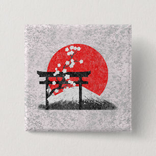 Flag and Symbols of Japan ID153 2 Inch Square Button