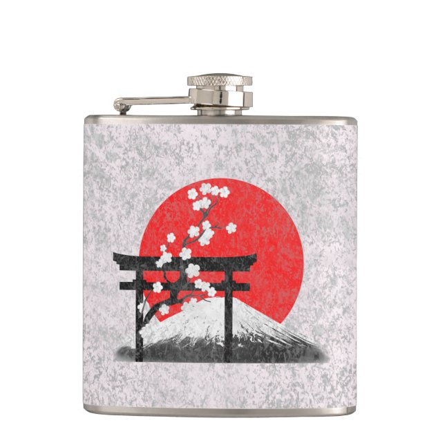 Flag and Symbols of Japan ID153 Hip Flask (Front)