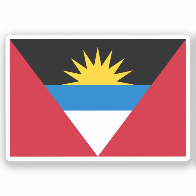 Flag Antigua and Barbuda Custom-Cut Vinyl Sticker (Recto)