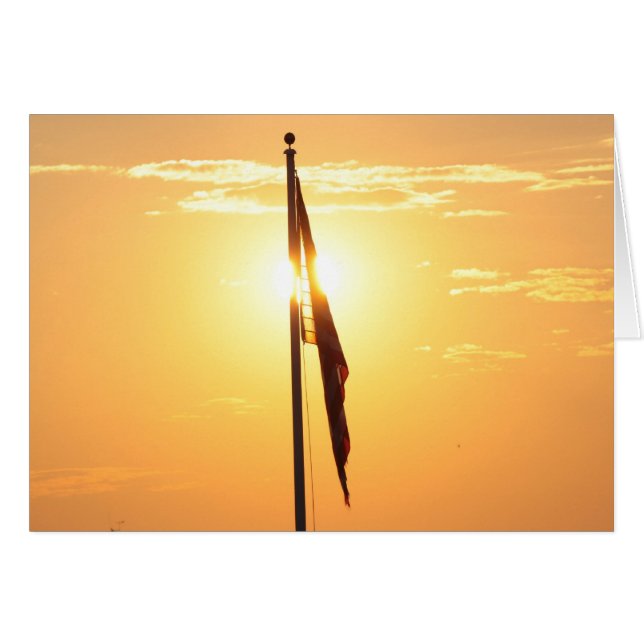 Flag at Sunrise Card (Front Horizontal)