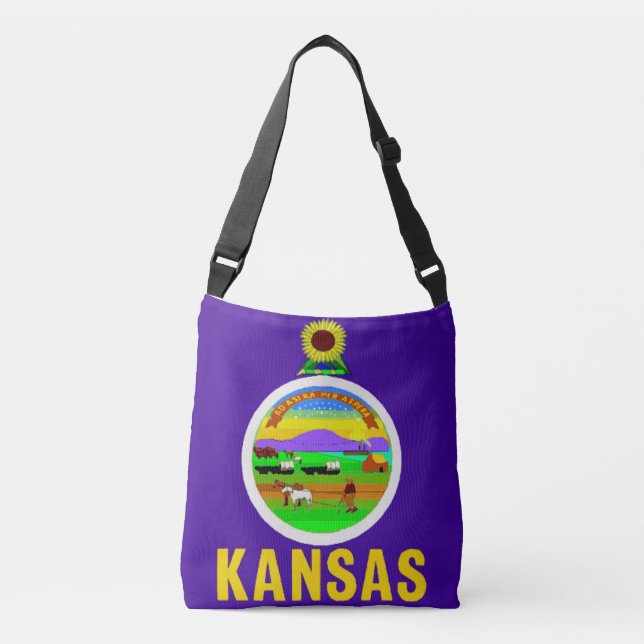 Flag Bag, Kansas Crossbody Bag (Front)