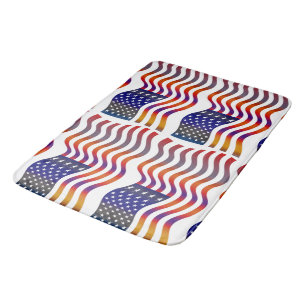flag banner patriotic stars stripes freedom honour bath mat
