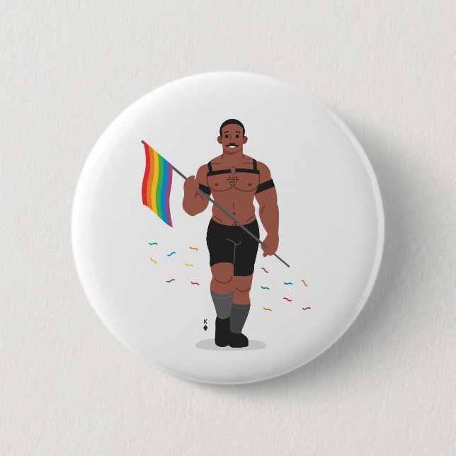 FLAG-BEAR-ERS  3 2 INCH ROUND BUTTON (Front)