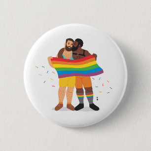 FLAG-BEAR-ERS  Love 2 Inch Round Button