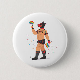 FLAG-BEAR-ERS  Puppy 2 Inch Round Button