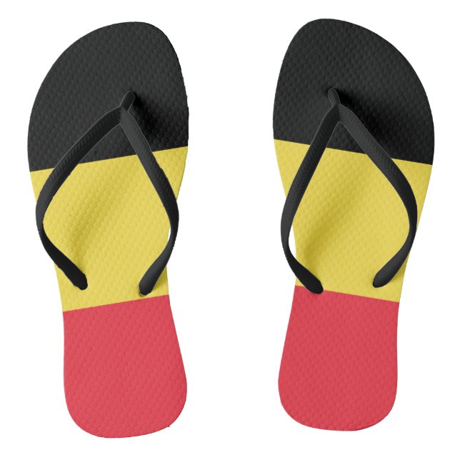 Flag Belgium Tricolor Flip Flops (Footbed)