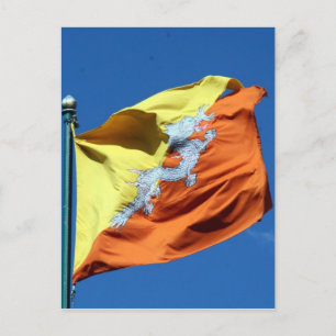 flag bhutan postcard