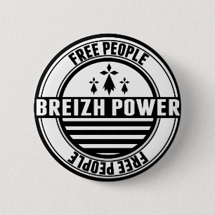 flag Breton Breizh Brittany free people 2 Inch Round Button