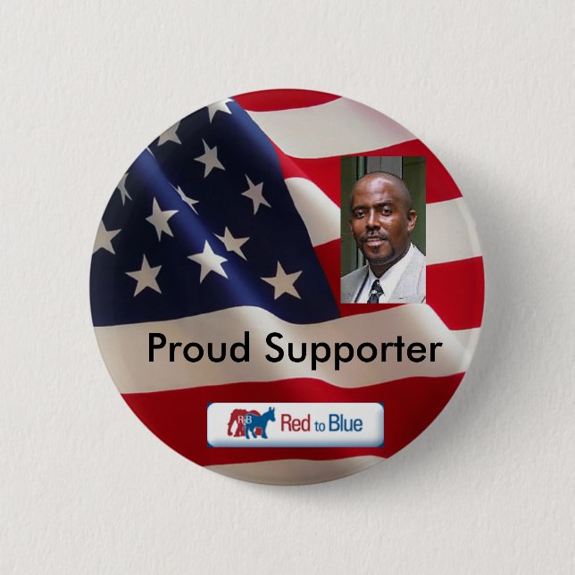 Flag, Brian Taylor_Head Shot, red2blue_sm_logo,... 2 Inch Round Button (Front)