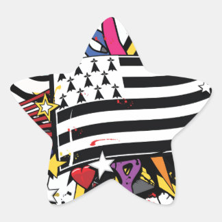 Flag Brittany Breizh graffiti Breton graff Star Sticker