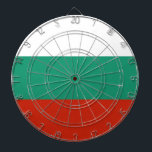 Flag Bulgaria tricolor Dartboard<br><div class="desc">Flag of Bulgaria: "С ъ е д и е          " → Unity is strength! It consists of three horizontal bands: white,  green and red. White symbolizes peace,  green the fertility of Bulgarian lands and red the courage of the people.</div>