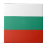 Flag Bulgaria tricolor Tile<br><div class="desc">Flag of Bulgaria: "С ъ е д и е          " → Unity is strength! It consists of three horizontal bands: white,  green and red. White symbolizes peace,  green the fertility of Bulgarian lands and red the courage of the people.</div>