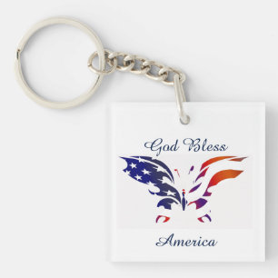 Flag Butterfly Keychain
