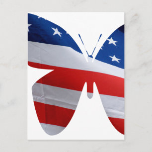 flag butterfly postcard