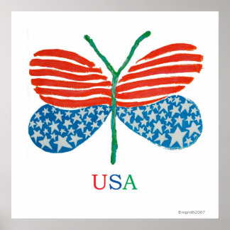 Flag butterfly poster