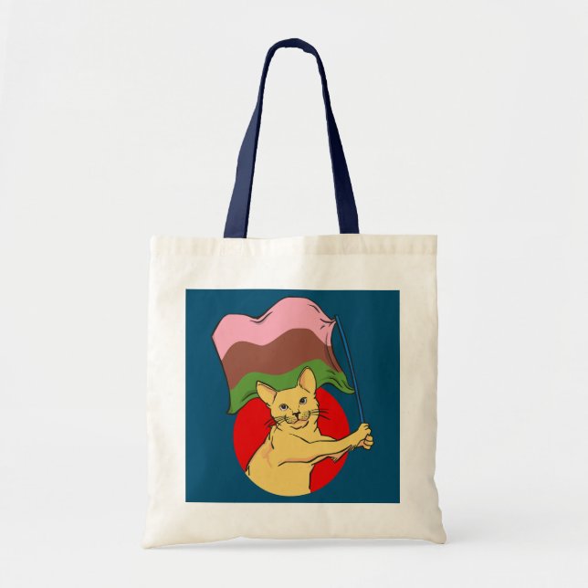 Flag Cat Nonbinary Love  Tote Bag (Front)